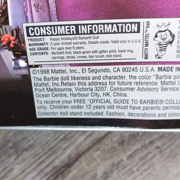 Vintage Happy Holidays 1998 Barbie Doll Special Edition  NIB - Picture 8 of 9